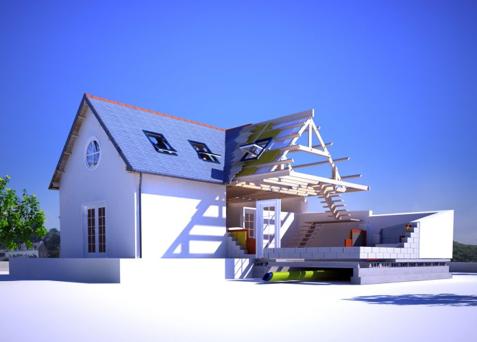 Extension de maison ossature bois moderne et durable à Blain (44)