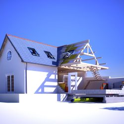 Extension de maison ossature bois à Questembert (56)