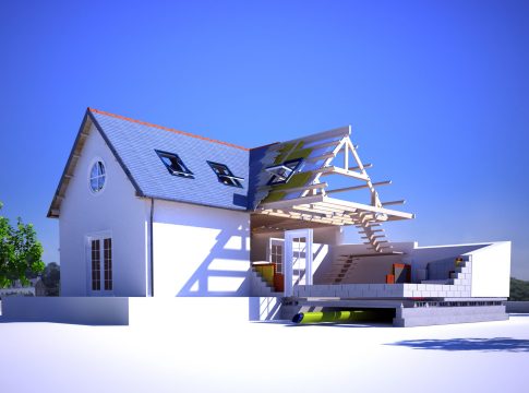 Extension de maison ossature bois à Questembert (56)