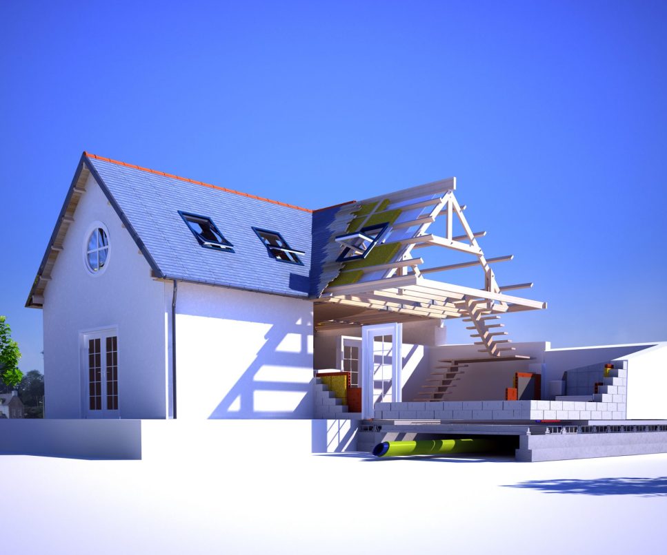 Extension de maison ossature bois à Questembert (56)